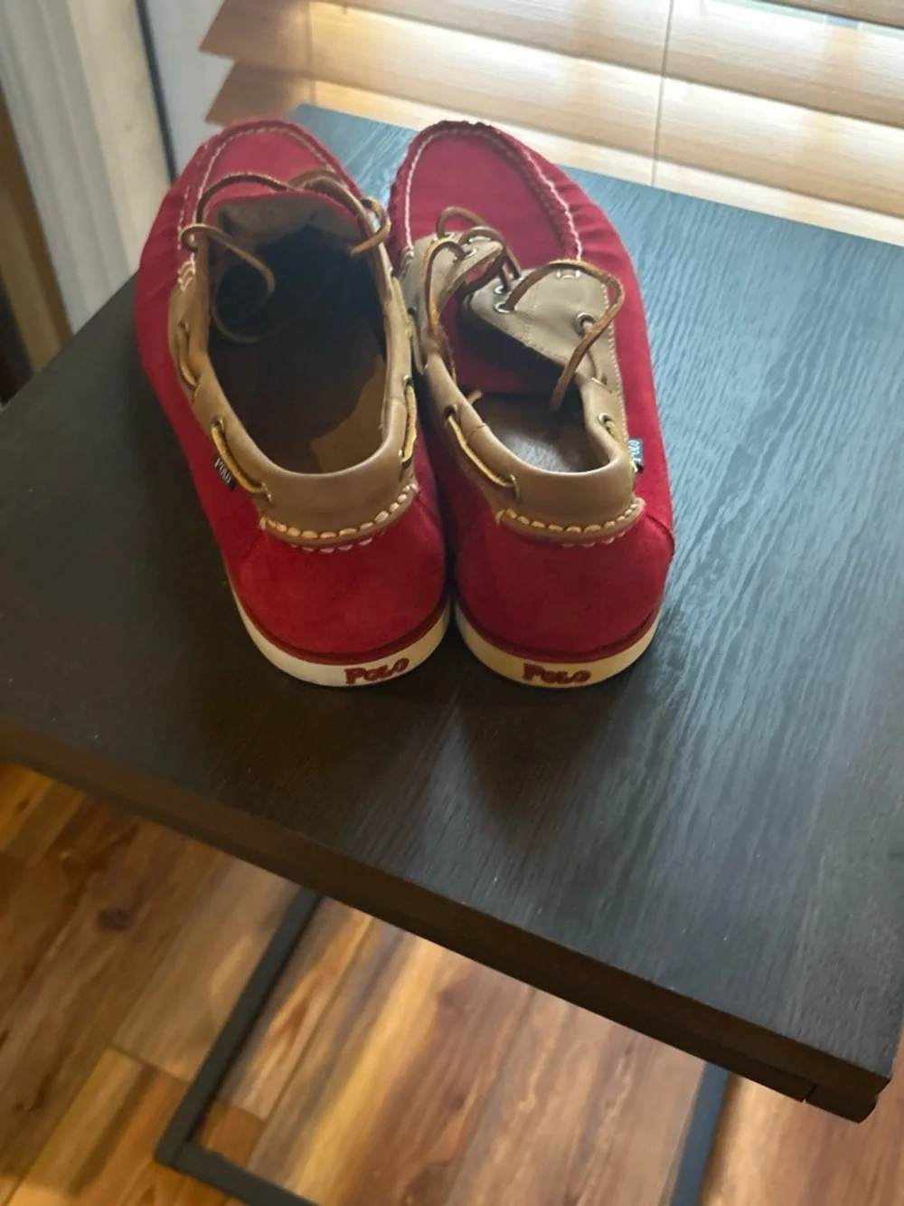 Polo by Ralph Lauren Red Suede and Brown Leather Boot Shoes